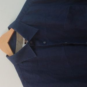 Joseph Abboud XL Navy Linen Summer Camp/Resort Shirt